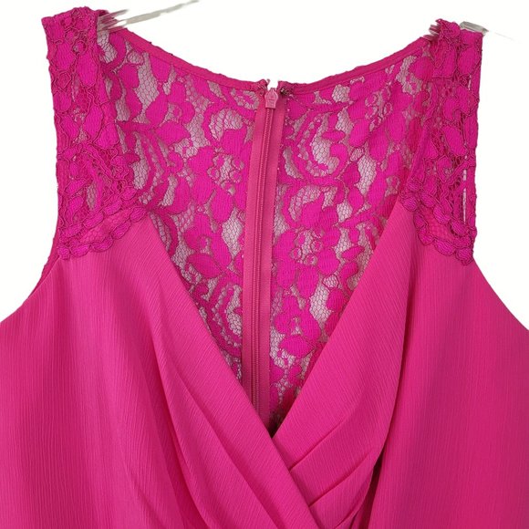 David's Bridal Women's NWT 12 Dress Short Sleeveless Formal Wedding Prom Fuchsia - Picture 2 of 11